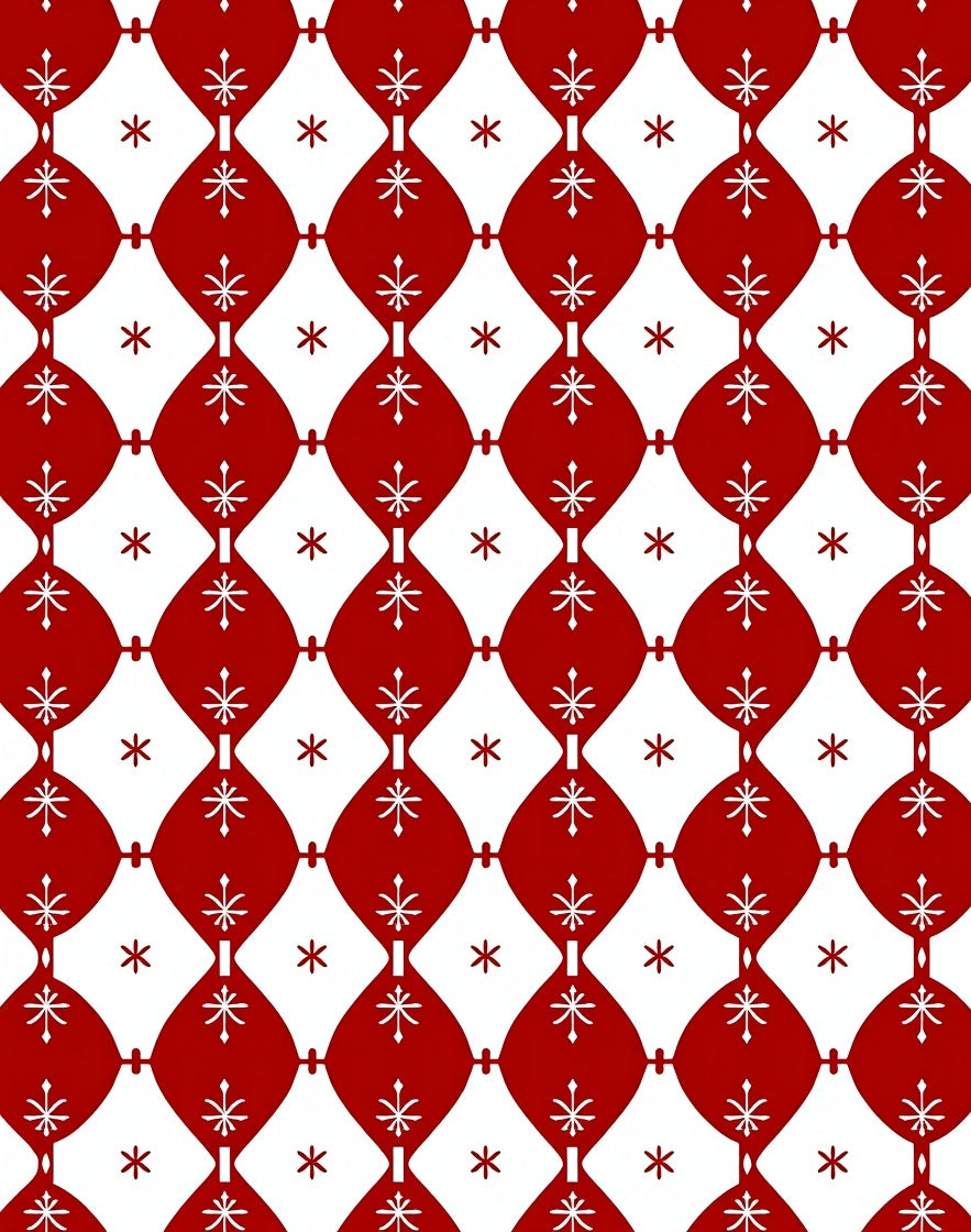 Crimson Snowflake Diamond Cluster Rug