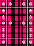 Hot Pink Black White Snowflake Plaid Rug