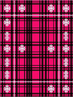 Hot Pink Black White Snowflake Plaid Rug