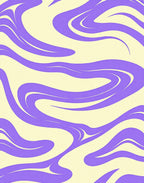 Purple Swirl Cream Abstract Rug