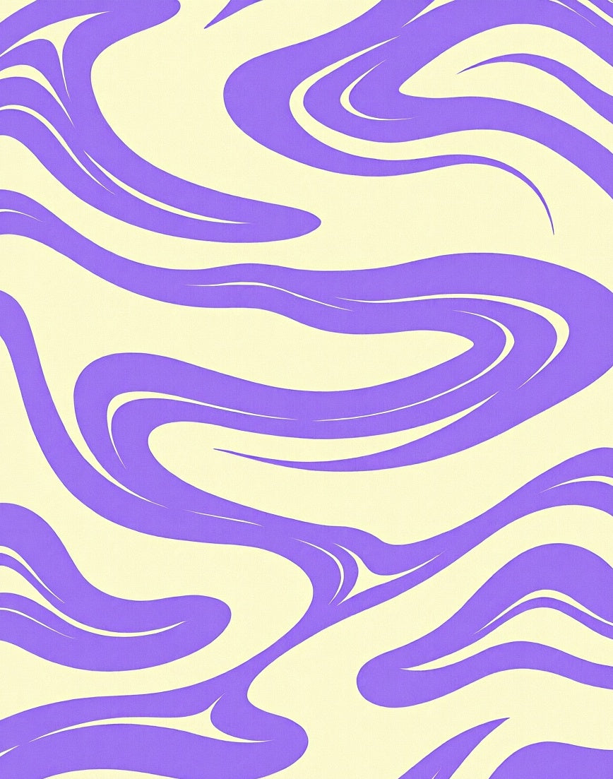 Purple Swirl Cream Abstract Rug