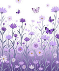 Purple Butterflies Meadow Floral Arrangement Rug