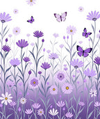 Purple Butterflies Meadow Floral Arrangement Rug