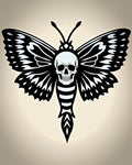 Monochromatic Skull Winged Insect Rug