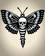 Monochromatic Skull Winged Insect Rug