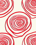 Vibrant Red Swirl Floral Rug
