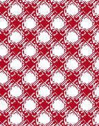 Crimson Interlocking Geometric Lattice Rug