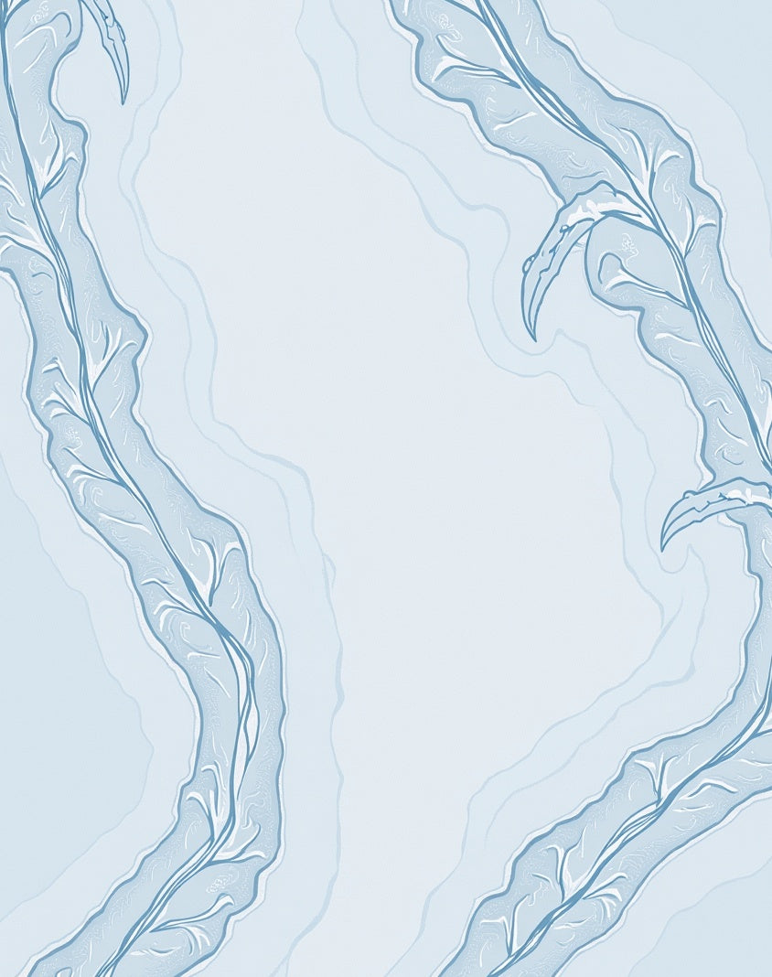 Frosty Blue Branch Organic Curves Rug