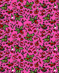 Vibrant Red Green Floral Whimsy Rug