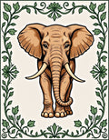 Brown Elephant Floral Vine Regal Rug