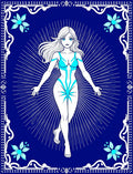 Azure Aura Woman Bursting Light Rug