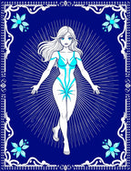 Azure Aura Woman Bursting Light Rug