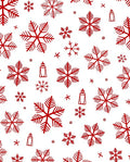 Red Festive Snowflake Scatter Rug