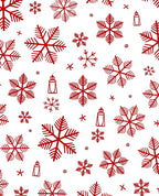 Red Festive Snowflake Scatter Rug