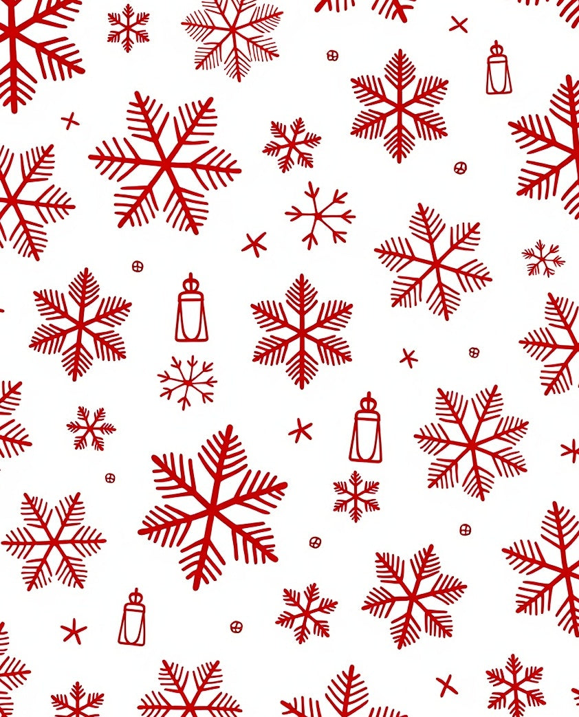 Red Festive Snowflake Scatter Rug