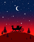 Crimson Midnight Sky Sleigh Ride Rug