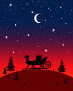 Crimson Midnight Sky Sleigh Ride Rug