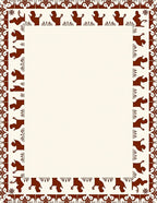 Ornate Brown Animal Border Rug
