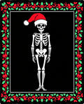 Festive Skeleton Santa Border Rug