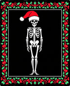 Festive Skeleton Santa Border Rug