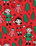 Christmas Elf Merry Trees Snowflakes Mittens Rug
