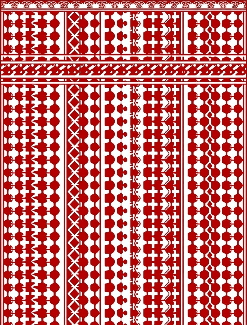 Bold Red Vertical Succession Stripes Rug