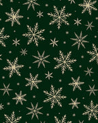 Golden Snowflakes on Forest Green Background Rug