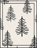 Minimalist Black Pine Trees Cream Rug