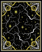 Cosmic Black Yellow Starry Meadow Rug