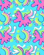 Bright Pink Organic Shape Splash Rug