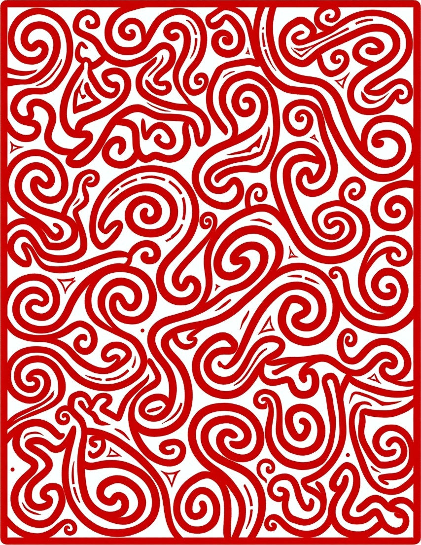 Crimson Swirls Organic Curlicues Rug