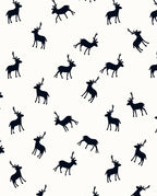 Black Reindeer Silhouette Repeat Rug