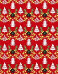 Red Festive Tree and Owl Garland Rug