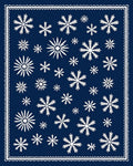 White Snowflake Navy Blue All Over Rug