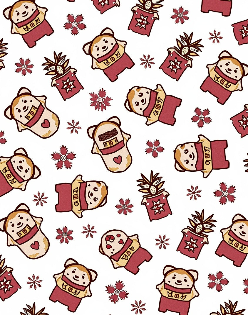 Cute Bear Pineapple Floral Red Rug