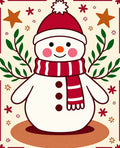 Whimsical Snowman Red Green Accent Rug