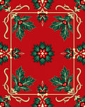 Crimson Holly Leaf Medallion Rug