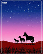 Night Sky Horse Silhouette Field Rug