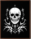 Black White Skull Tribal Burst Rug
