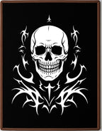 Black White Skull Tribal Burst Rug