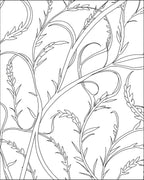 White Delicate Botanical Vine Rug