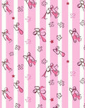 Pink Striped Ballet Slippers Floral Rug