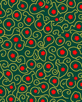 Emerald Red Flower Swirls Rug