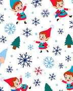 Cute Elf Snowflake Christmas Celebration Rug