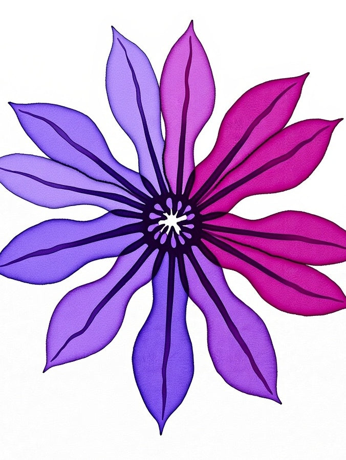 Vibrant Purple Pink Petal Bloom Rug