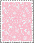 Pink Light Blue Swirl Snowflake Ornaments Rug