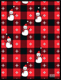 Red Black Buffalo Plaid Snowman Holiday Rug
