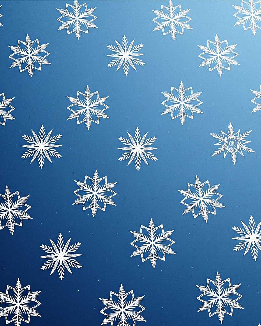 White Winter Snowflake Gradient Rug