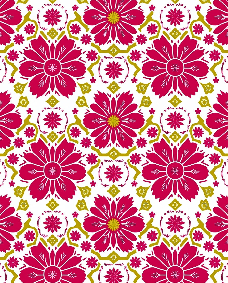 Crimson Flower Garden Medallion Rug