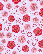 Whimsical Rose Scrollwork Lilac Rug